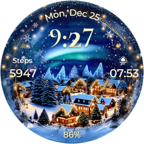 Animated North Pole watch face